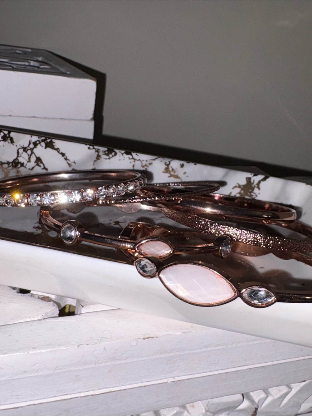 6 Rose Gold Stackable Bangle Bracelets - Picture 10 of 12